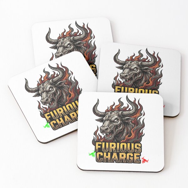 Item preview, Furious Charge Bull – Fiery Angry Bull Art designed and sold by SinghMerchUniverse.