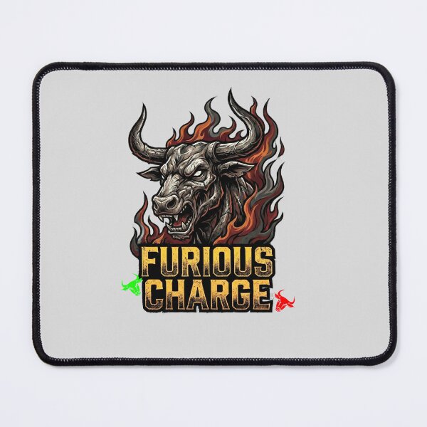 Item preview, Furious Charge Bull – Fiery Angry Bull Art designed and sold by SinghMerchUniverse.