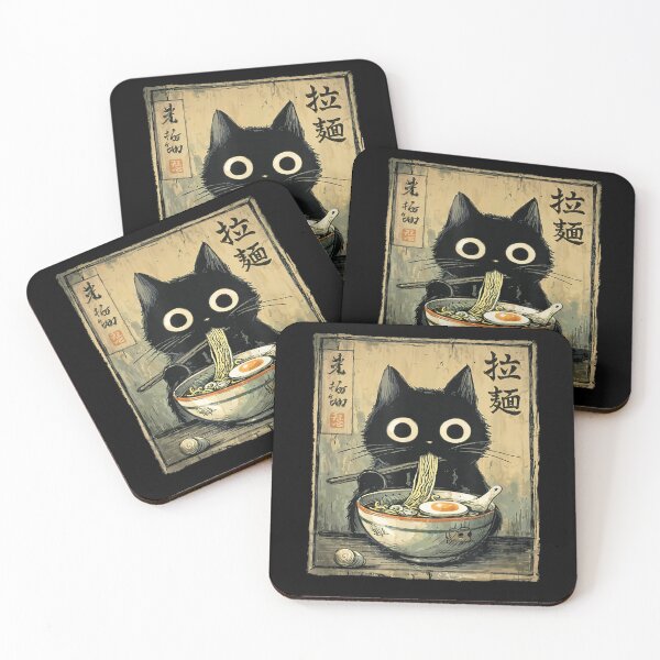 Item preview, Kawaii Kuro Neko Ramen Run Cat designed and sold by BASKF.