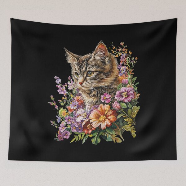 Item preview, Cute Cat Flowers Flower Cat designed and sold by BASKF.