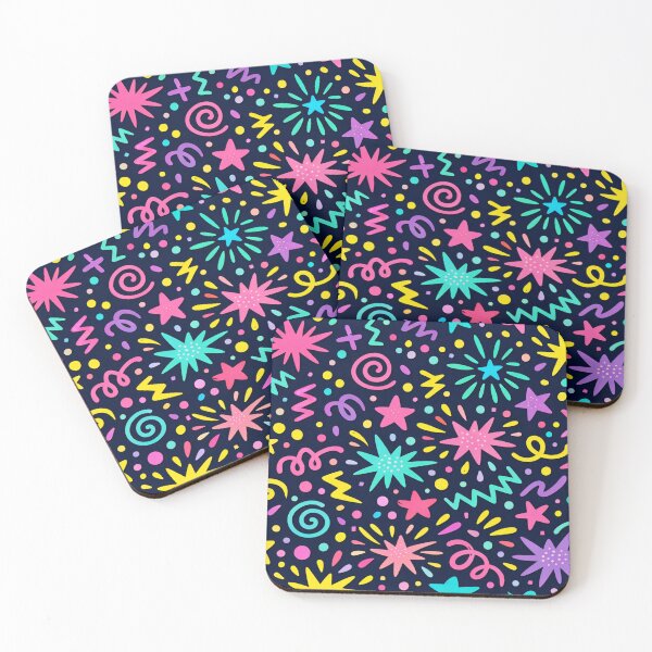 Item preview, Neon Fireworks Stars Hearts Doodles designed and sold by SassyArtistry.