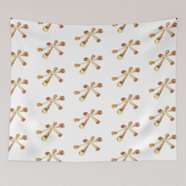 Item preview, Three crossed picked chicken bones isolated on white background. designed and sold by IaroslavB.