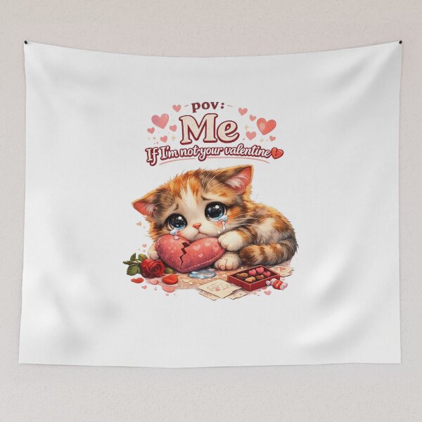 Item preview, Cute Valentine Cat Quote Pov Not Your valentine designed and sold by PluffyPanda.