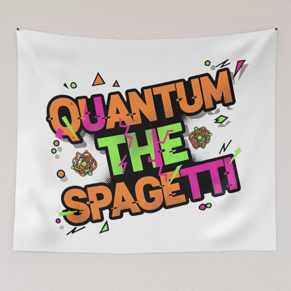 Item preview, Quantum The Spaghetti – Surrealist Pop Art Glitch Typography designed and sold by VibranPalette.