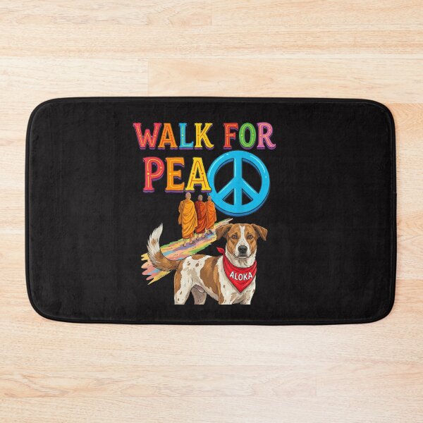 Item preview, Walk for Peace Monks Aloka Dog Buddhism World Peace designed and sold by dianadouri.