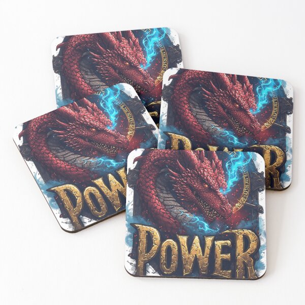 Item preview,  Red Dragon Emblem With Golden Power Text designed and sold by newvisionart191.