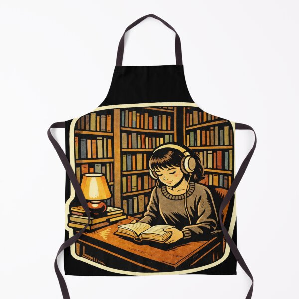 Item preview, Book Lover Lofi Girl – Quiet Library Reading – gift for book lovers • Retro Comics • Vintage Halftone designed and sold by JacobKAurumhead.