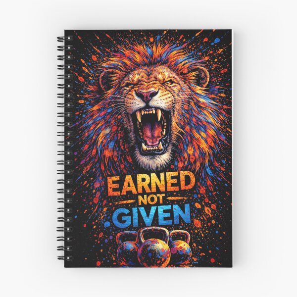 Item preview, Earned Not Given Lion – Alpha Mindset Fitness Motivation Gym Artwork designed and sold by kastabembe.