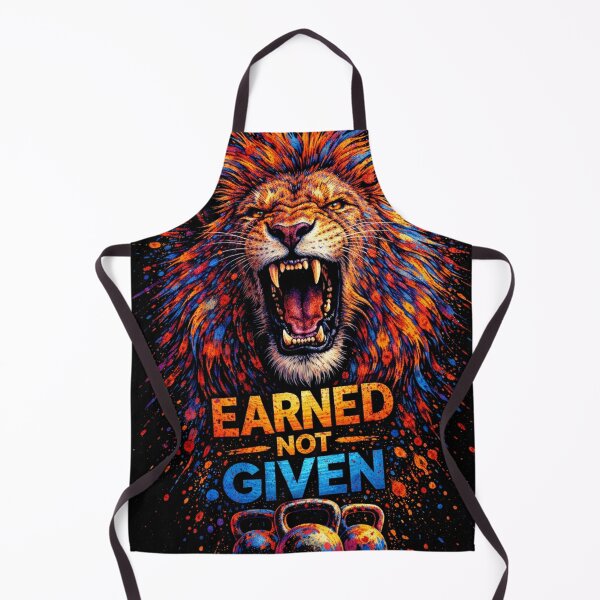 Item preview, Earned Not Given Lion – Alpha Mindset Fitness Motivation Gym Artwork designed and sold by kastabembe.