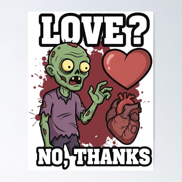 Item preview, Zombie Rejecting Love With Anatomical Heart designed and sold by newvisionart191.