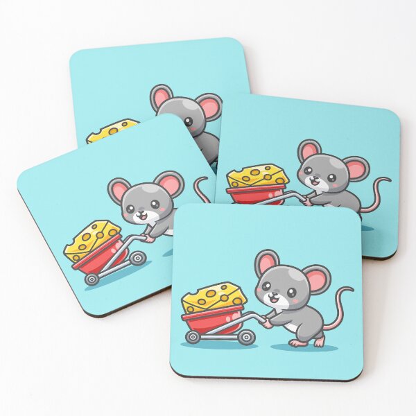 Item preview, Cute Mouse Bringing Cheese with Trolley – Cartoon Vector Icon Illustration (Animal & Food Theme) designed and sold by hjian8219.