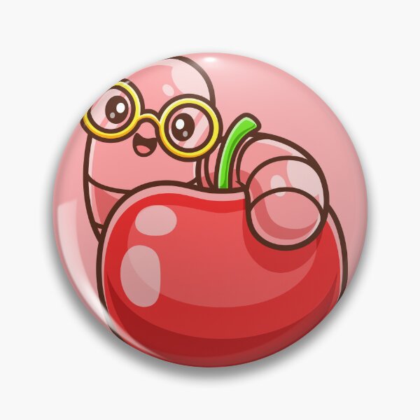 Item preview, Cute Caterpillar Eating Apple – Cartoon Vector Icon Illustration (Fruit & Animal Theme) designed and sold by hjian8219.