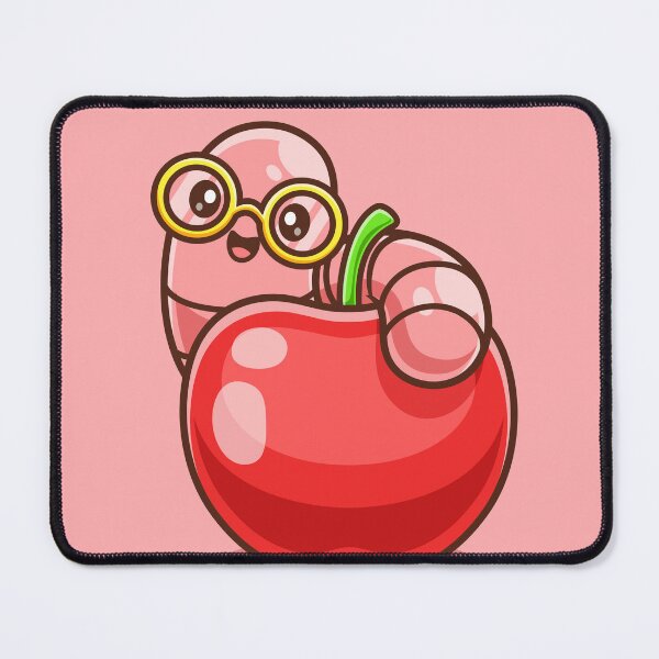 Item preview, Cute Caterpillar Eating Apple – Cartoon Vector Icon Illustration (Fruit & Animal Theme) designed and sold by hjian8219.