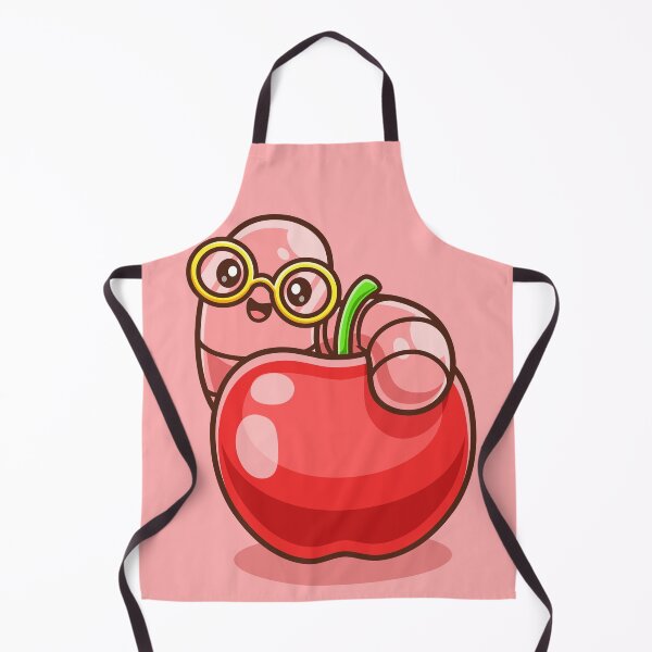 Item preview, Cute Caterpillar Eating Apple – Cartoon Vector Icon Illustration (Fruit & Animal Theme) designed and sold by hjian8219.