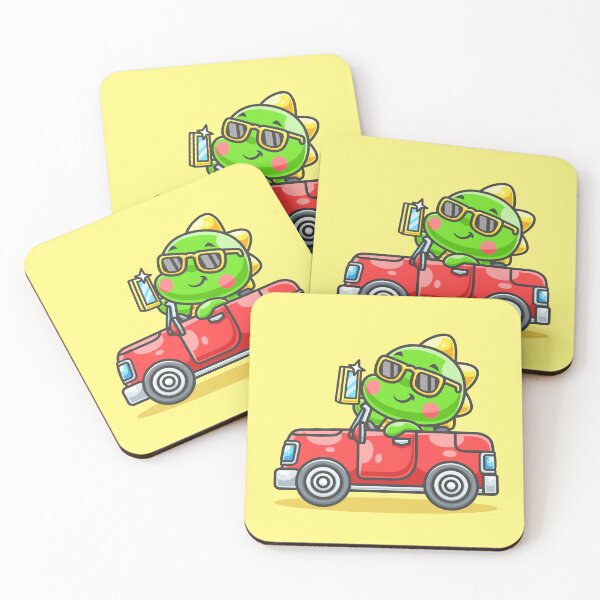 Item preview, Cute Baby Dino Taking Selfie in Car – Cartoon Vector Icon Illustration (Animal & Transportation Theme) designed and sold by hjian8219.