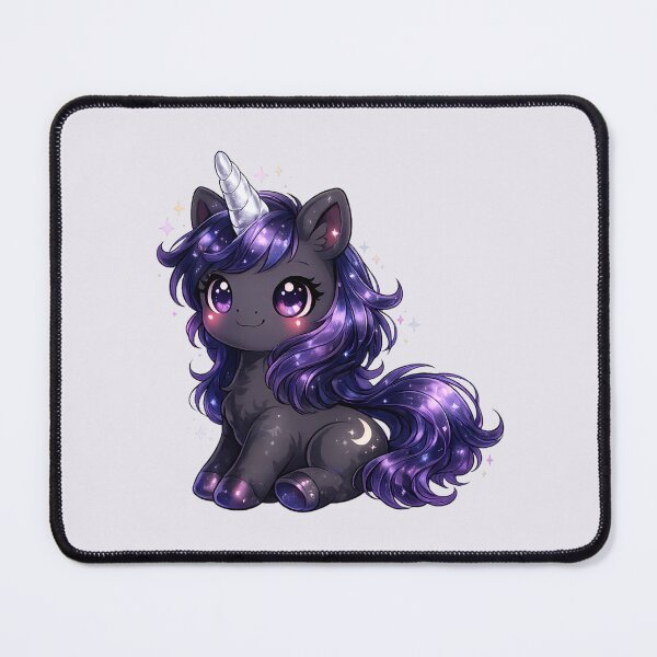 Item preview, Black and purple chibi goth kawaii unicorn designed and sold by FloreDreamStudio.