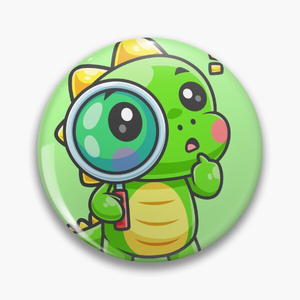 Item preview, Cute Baby Dino Holding Magnifying Glass – Cartoon Vector Icon Illustration (Animal & Technology Theme) designed and sold by hjian8219.