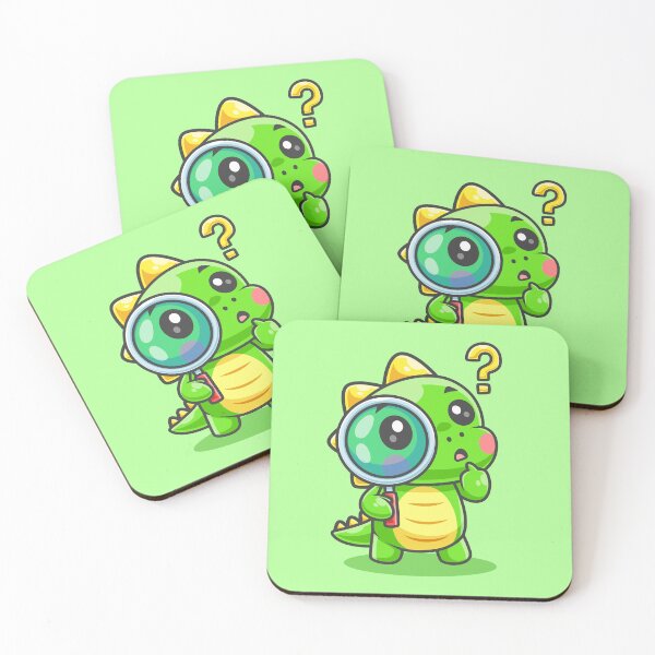 Item preview, Cute Baby Dino Holding Magnifying Glass – Cartoon Vector Icon Illustration (Animal & Technology Theme) designed and sold by hjian8219.