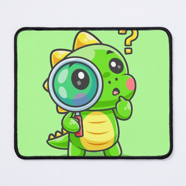 Item preview, Cute Baby Dino Holding Magnifying Glass – Cartoon Vector Icon Illustration (Animal & Technology Theme) designed and sold by hjian8219.