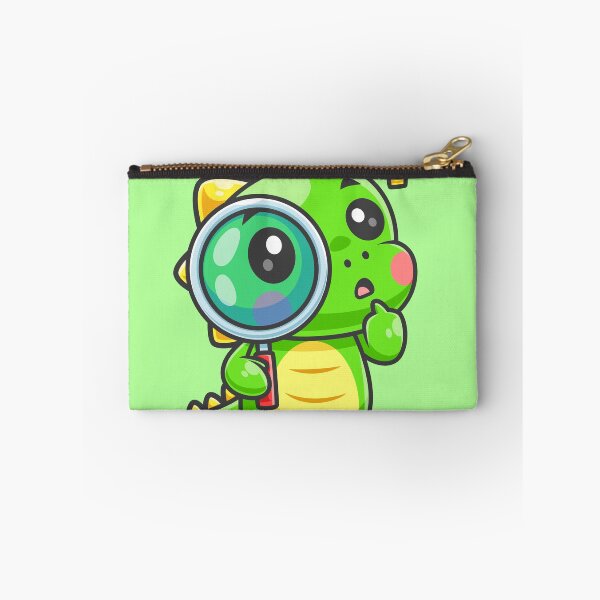 Item preview, Cute Baby Dino Holding Magnifying Glass – Cartoon Vector Icon Illustration (Animal & Technology Theme) designed and sold by hjian8219.