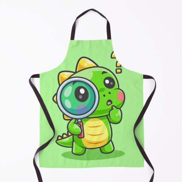 Item preview, Cute Baby Dino Holding Magnifying Glass – Cartoon Vector Icon Illustration (Animal & Technology Theme) designed and sold by hjian8219.