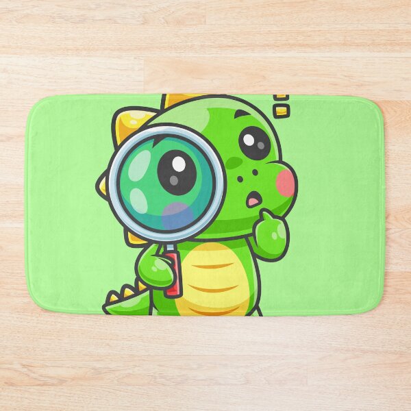 Item preview, Cute Baby Dino Holding Magnifying Glass – Cartoon Vector Icon Illustration (Animal & Technology Theme) designed and sold by hjian8219.