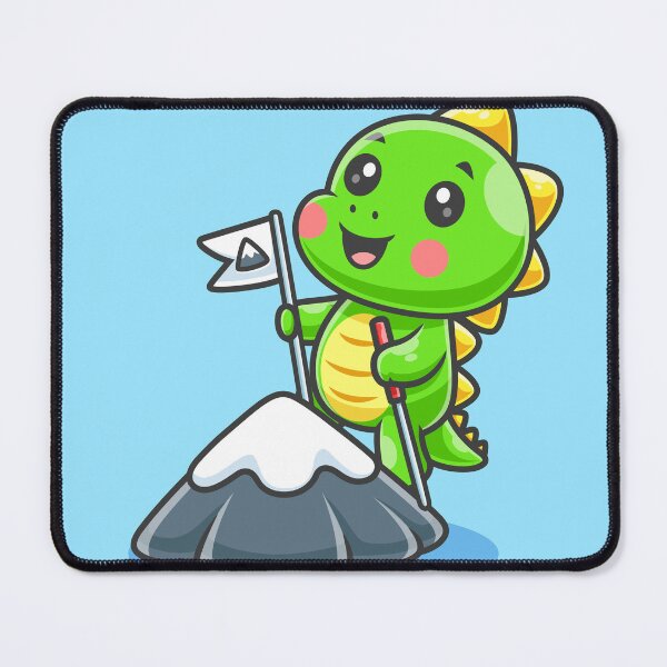 Item preview, Cute Baby Dino Hiking Mountain – Cartoon Vector Icon Illustration (Animal & Holiday Theme) designed and sold by hjian8219.