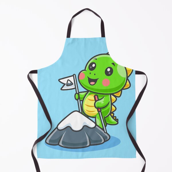 Item preview, Cute Baby Dino Hiking Mountain – Cartoon Vector Icon Illustration (Animal & Holiday Theme) designed and sold by hjian8219.