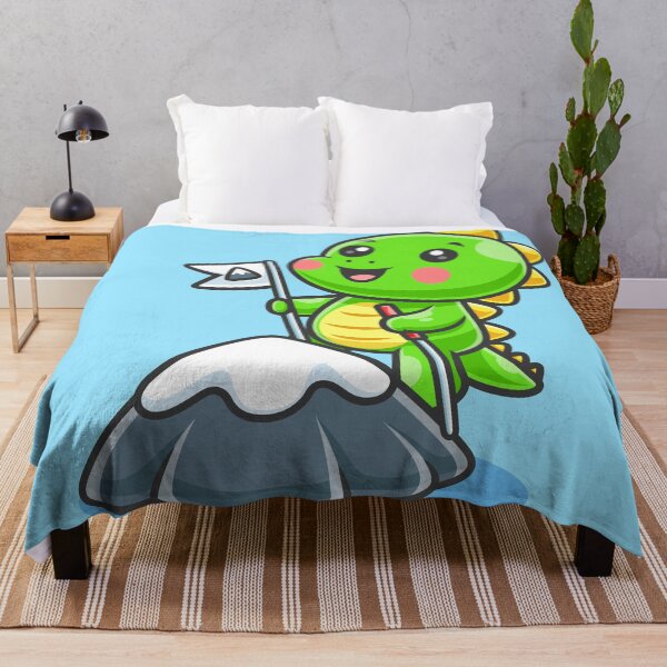 Item preview, Cute Baby Dino Hiking Mountain – Cartoon Vector Icon Illustration (Animal & Holiday Theme) designed and sold by hjian8219.