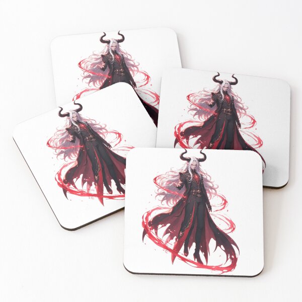 Item preview, Elegant White Haired Demon King Portrait designed and sold by newvisionart191.