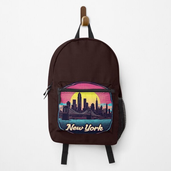 Item preview, New York Synthwave Retro 80s Neon Skyline Art designed and sold by Innova_Creations.