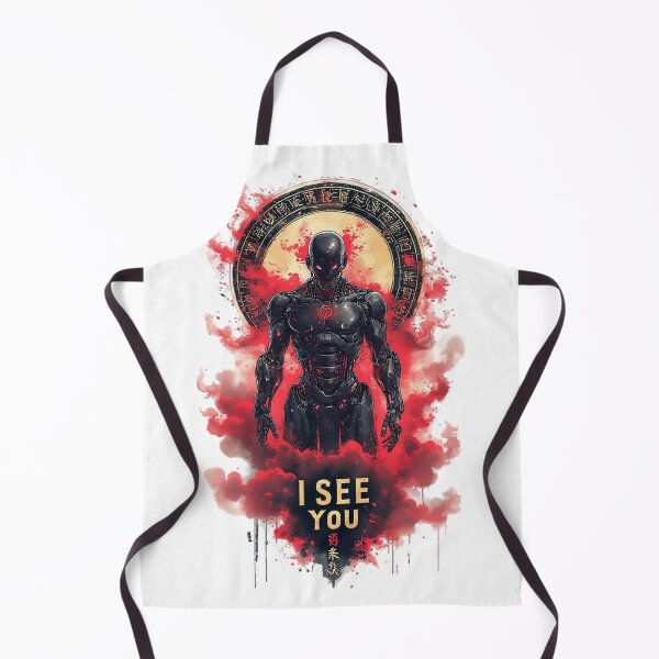 Item preview, Cyborg Assassin Emerging From Red Smoke designed and sold by newvisionart191.