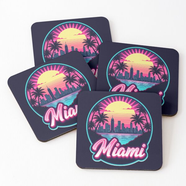 Item preview, Miami Retro 80s Synthwave Neon Travel Art designed and sold by Innova_Creations.