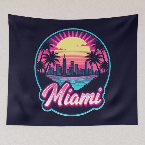 Item preview, Miami Retro 80s Synthwave Neon Travel Art designed and sold by Innova_Creations.