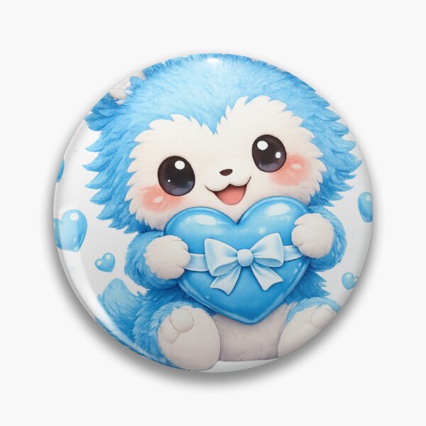 Item preview, Blue Heart Bubu Plush Character - NixWing Comfort Collection designed and sold by NixFire.
