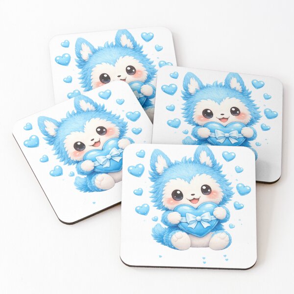 Item preview, Blue Heart Bubu Plush Character - NixWing Comfort Collection designed and sold by NixFire.