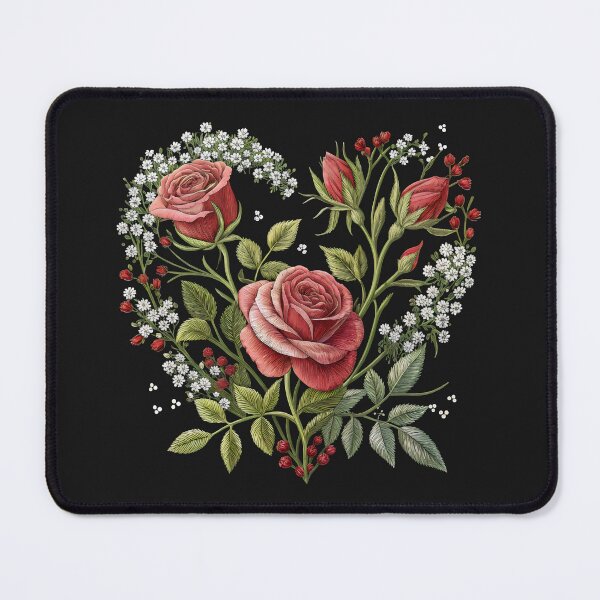 Item preview, roses heat shaped Embroidered Bouquet designed and sold by GogoGrove.