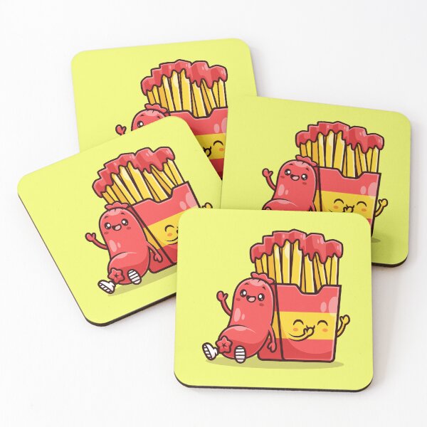 Item preview, Cute Sausage with French Fries – Cartoon Vector Icon Illustration (Food & Object Theme) designed and sold by hjian8219.