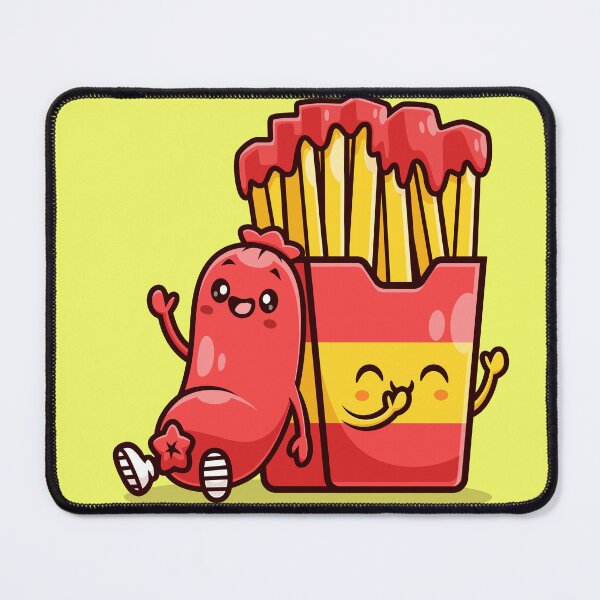 Item preview, Cute Sausage with French Fries – Cartoon Vector Icon Illustration (Food & Object Theme) designed and sold by hjian8219.