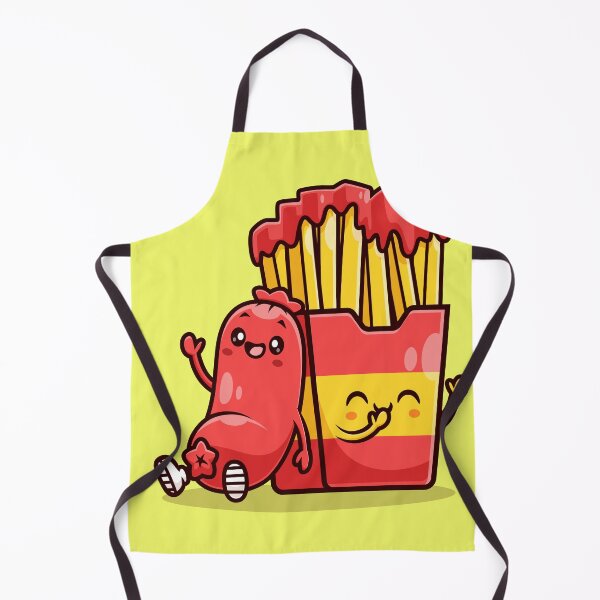 Item preview, Cute Sausage with French Fries – Cartoon Vector Icon Illustration (Food & Object Theme) designed and sold by hjian8219.