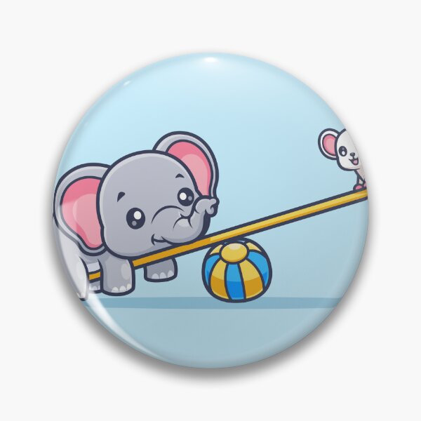 Item preview, Cute Elephant Playing Seesaw with Mouse – Cartoon Vector Icon Illustration (Animal & Holiday Theme) designed and sold by hjian8219.