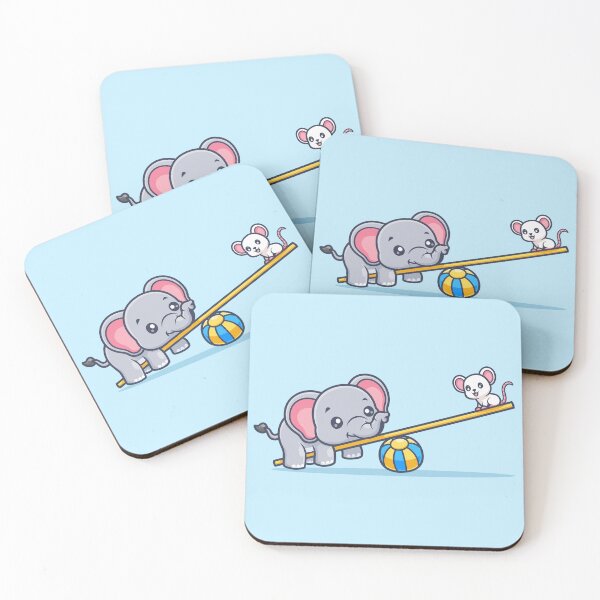 Item preview, Cute Elephant Playing Seesaw with Mouse – Cartoon Vector Icon Illustration (Animal & Holiday Theme) designed and sold by hjian8219.