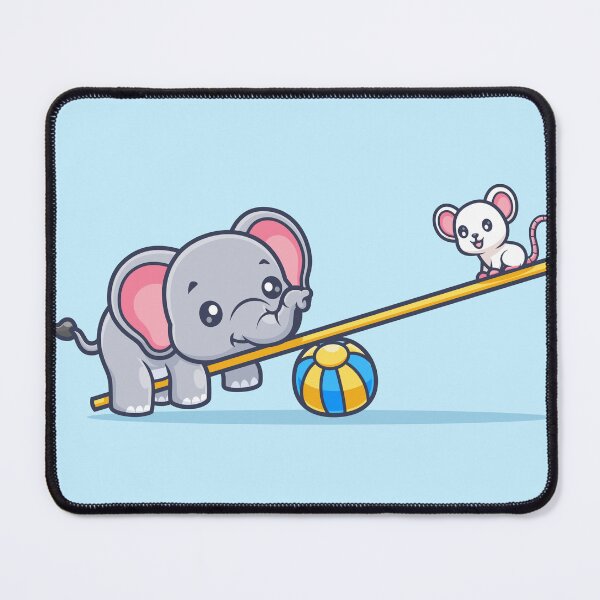 Item preview, Cute Elephant Playing Seesaw with Mouse – Cartoon Vector Icon Illustration (Animal & Holiday Theme) designed and sold by hjian8219.