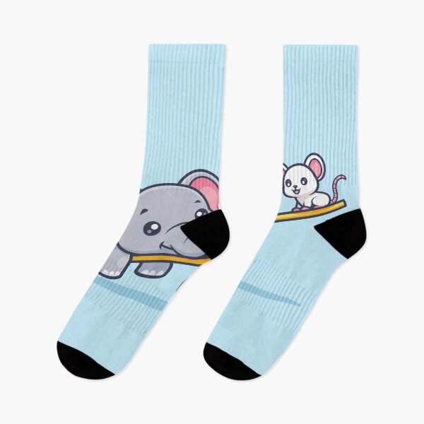 Item preview, Cute Elephant Playing Seesaw with Mouse – Cartoon Vector Icon Illustration (Animal & Holiday Theme) designed and sold by hjian8219.