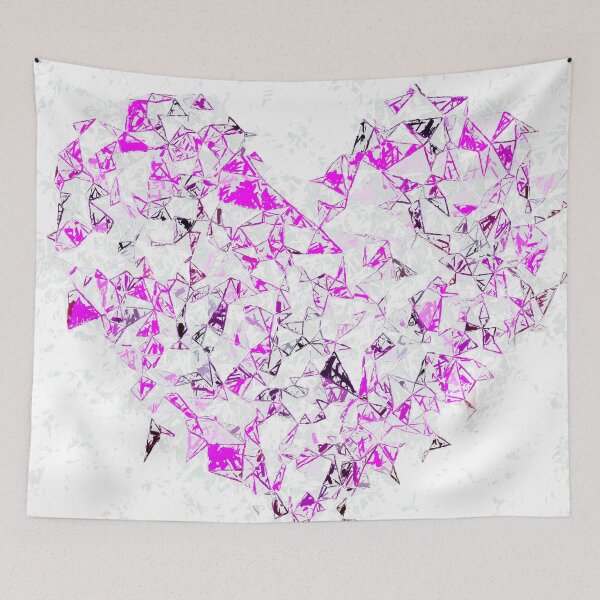 Item preview, pink heart shape abstract with white abstract background designed and sold by Mrvell.