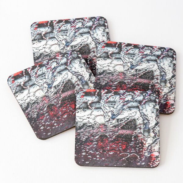 Item preview, Droplets on a windshield - reds, white and some blue  designed and sold by OzzyluArt.