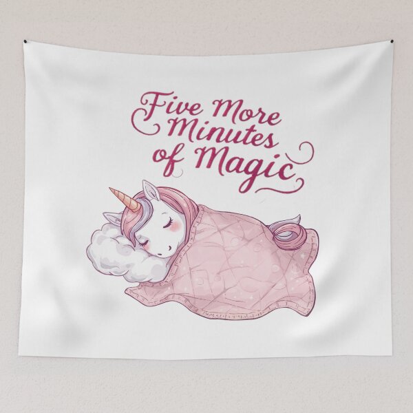 Item preview, Five More Minutes of Magic- Cute Unicorn Design designed and sold by Mystic Moons Art & Design.