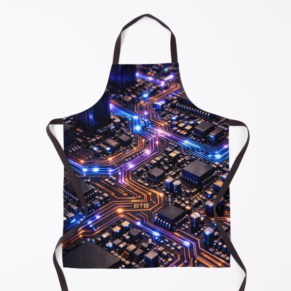 Artikelvorschau, Futuristische Leiterplatten-Leuchteffekte – Neon-Tech-Motherboard-Kunst entworfen und verkauft von BTBArtwork.