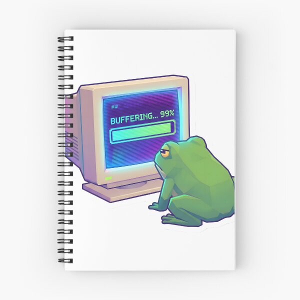 Item preview, Y2K Retro Frog Dial Up Computer Buffering 90s Nostalgia Aesthetic designed and sold by StickyGuys.