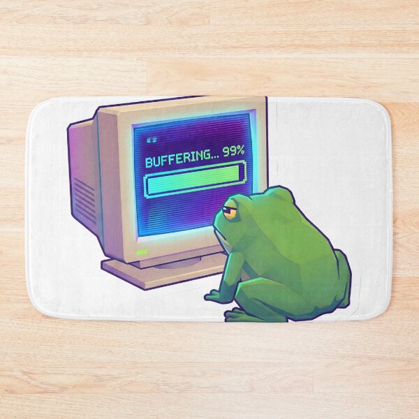Item preview, Y2K Retro Frog Dial Up Computer Buffering 90s Nostalgia Aesthetic designed and sold by StickyGuys.